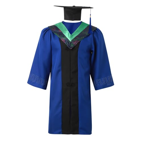 Damen Graduation Abschlusskleid Mütze Für Erwachsene Jahr Charm Bachelor Jumpsuit Bachelorrobe Abschlussfeier Abschluss Talar Doktorhut Abschlussfeiern Set Frauen Graduationrobe (Green-D, L)