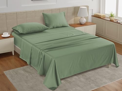 Image of LANE LINEN Split King Sheet Sets for Adjustable Beds - 5 PCs, 450 Thread Count Split King Sheets Set - Sateen Weave King Split Sheets - Split Top King Sheets Set for Adjustable Bed - Iceberg Green
