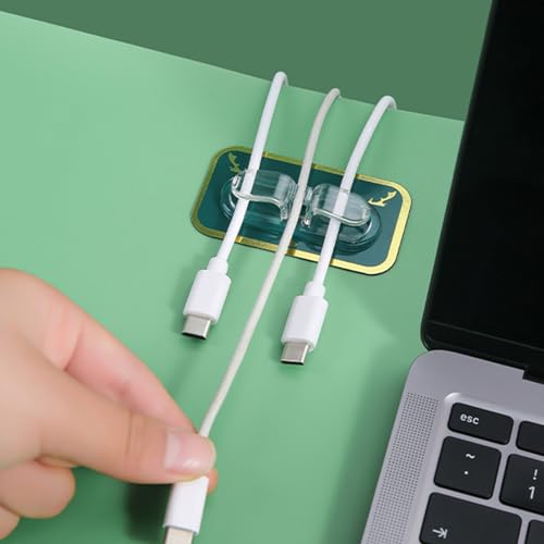 Organizador de cables adhesivo de escritorio para gestión de cables USB para PC oficina hogar miniatura 2