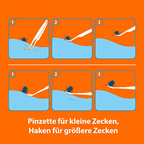 ARDAP Zeckenzange und Zeckenhaken - 2in1 Zeckenpinzette aus Edelstahl im Leder-Etui - Einfache & effektive Zeckenentfernung - Premium Zange für Hunde, Katzen & Mensch