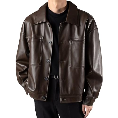 Chaqueta bomber de cuero para hombre miniatura 1