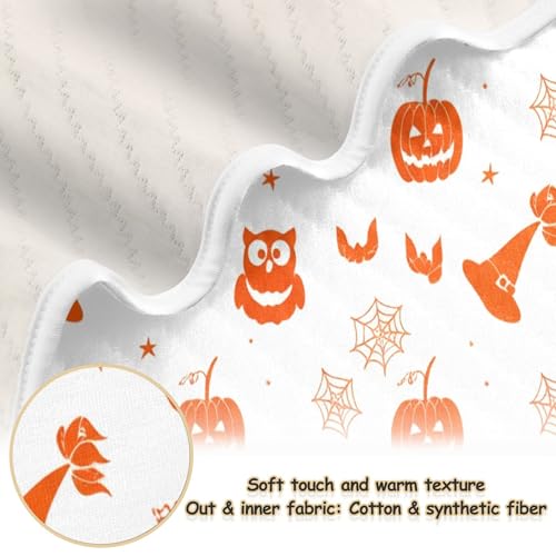 Burbuja Owl Pumpkins Hats Baby Blanket for Boys Girls, Nursery Soft Warm Swaddling Receiving Baby Blankets, 30x40 in Toddler Blanket2