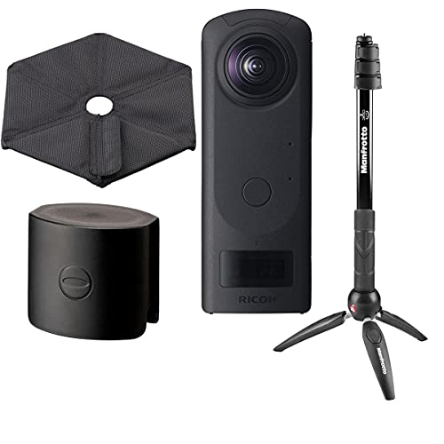 Ricoh Theta Z1 51GB 360 Degree Spherical Panorama Camera Bundle with Manfrotto VR Kit with Pixi Evo Mini Tripod, Stand Weight, Lens Protector