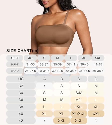 Image of DEANGELMON Strapless Bras for Women Non-Slip Silicone Bandeau Seamless Tube Top Bralette Comfy Non Padded Stretchy Stylish
