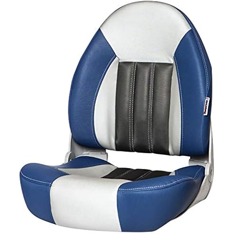 Tempress ProBax Orthopedic Folding High Back Boat Seat (Blue/Gray/Carbon) Cover