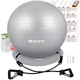 HBselect Set 11 in 1 Palle da Ginnastica Antiscivolo Palle da Fitness con Pompa e Base di Stabilità...