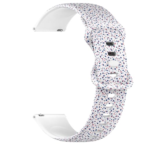 Compatible with Garmin Fenix 7/7 Pro, Fenix 6/6 Pro, Fenix 5/5 Plus, Epix (Gen2) / Epix Pro (Gen2), 22mm Sport Watch Band (American Patriotic Stars) Silicone Soft Strap Bracelet