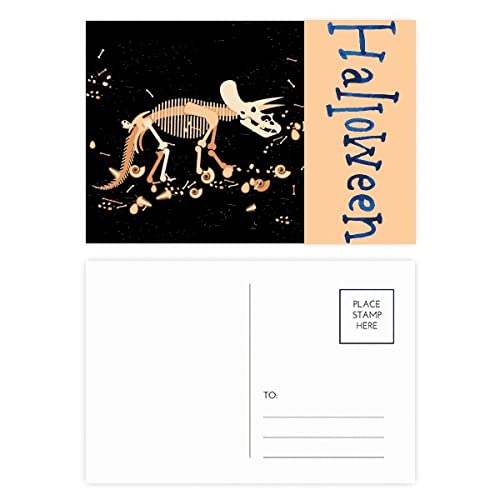 Cartes postales os de dinosaure miniature Halloween - Marque-place original et papeterie créative