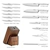 Knife Set 14-Piece Professional Chef Knives with Block and Sharpener, Elegant White Stainless Steel for Small Apartments, Modern Kitchens and Rental Homes, Dishwasher-Safe, Gift for Chefs