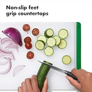 OXO Good Grips 3 Piece Plastic Everyday Cutting Board Set Red Green Blue