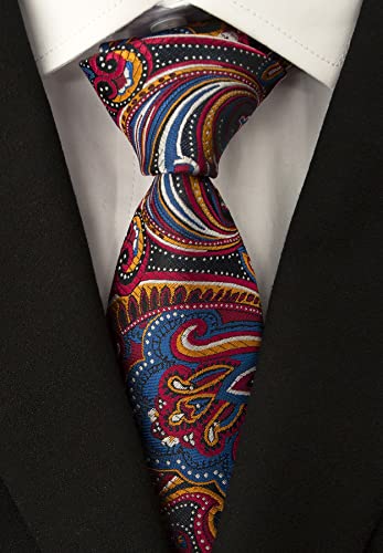 Image of Men's Necktie Classic Silk Tie Woven Jacquard Neck Ties 9 PCS