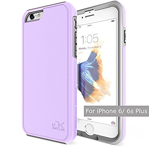 iPhone 6S Plus Case, Genix Case Armor Series Dual Layer Premium Protective Case for Apple iPhone 6 Plus (2014) / iPhone 6S Plus (2015) - Purple/Gray