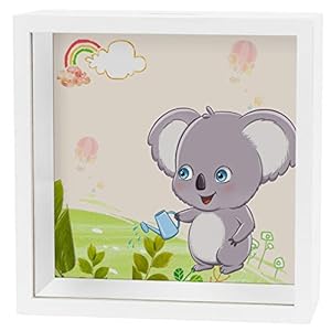 mopalwin Spardose Kinder, Bilderrahmen mit Sparschwein-Funktion für Geschenk zur Geburt Baby/Geburtstag/Spardose zur Taufe/Ideales Hochzeitsgeschenk /16.5 * 16.5 * 5.5cm -Wei