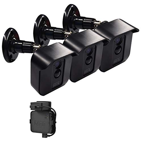 Blink XT/XT2 Camera Wall Mount Bracket, Weather Proof 360° Protective Plastic Housing Cover and Adjustable Wall Mount Bracket for Blink XT/ XT2 Indoor Outdoor Home Security Camera System Black(3Pack)