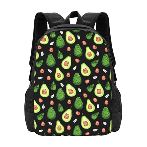 Kawaii Style Avocado Backpack Large Capacity Backpacks Leisure Travel Daypack 12.5X5.5X16.5 inch