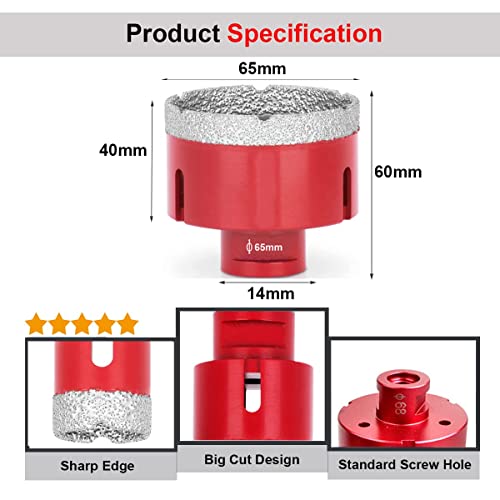 Broca sierra de diamante 65mm para vidrio y cerámica miniatura 2