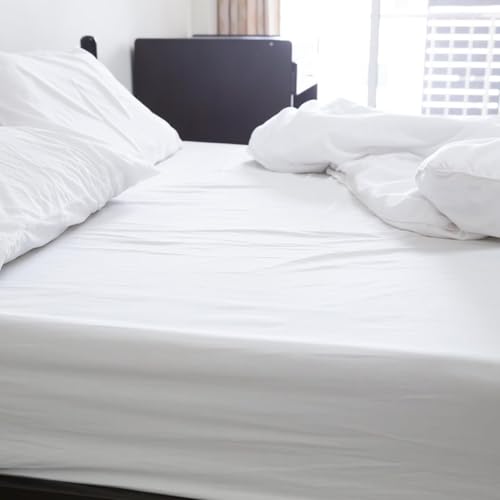 Draps plats blancs en microfibre de qualité supérieure pour literie d'hôtel