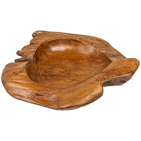riess-ambiente.de Exklusive Teak Holz Schale 50cm NATURE ROOT massives Wurzelholz natur handgefertigt Teakholz Holzschale Dekoration Schlüsselaufbewahrung Teakschale Deko Schalen Holzschalen Cover