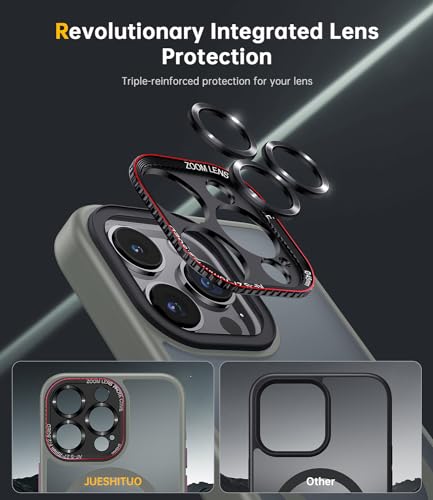 JUESHITUO Cover per iPhone 16 Pro Max per Magsafe [Protezione Militare] [Protezione Della Telecamera] Custodia Resistente Agli Urti e Alle Impronte per iPhone 16 Pro Max Cover Titanio Natural