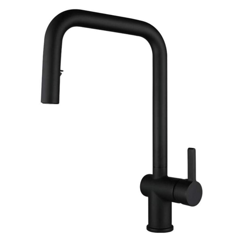 Robinet de cuisine double jet avec flexible rétractable et eau chaud froid