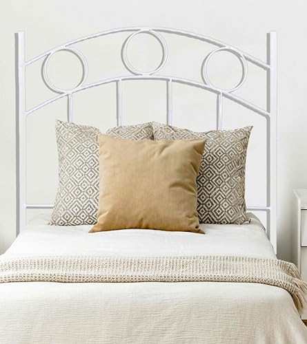 Home Heavenly® - Cabecero de forja para Cama Individual Yorker Cabezal de 90 Resistente y fácil de Limpiar para Dormitorio Juvenil, Fabricado en España (Blanco)