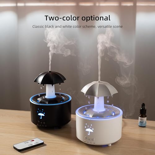 Diffusore di oli essenziali, umidificatore rotante a ombrello da 300 ml, con telecomando, 7 colori, impostazioni timer, spegnimento automatico