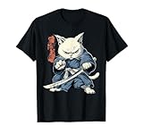 Samurai Cat japonais Kawaii Ninja Khao Manee Cat T-Shirt