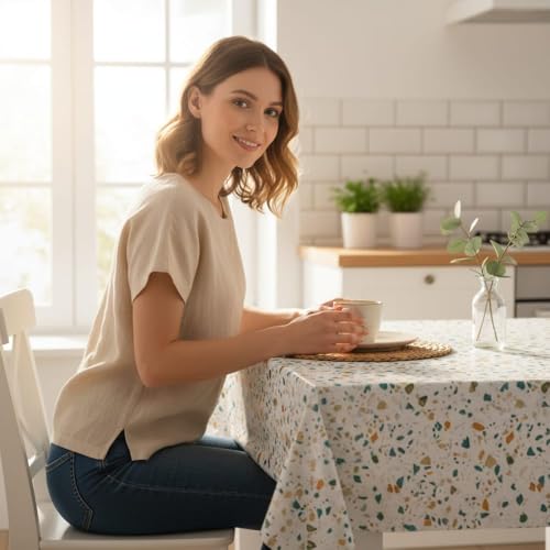 Ecommerc3 Mantel Hule Mesa Rectangular Tamaño 180x140 Cm Estilo, Durabilidad Y Fácil Limpieza Para Tu Mesa - Mantel Hule Antimanchas E Impermeable