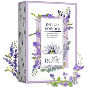 PUREUS Herbals Pure Indigo Powder | 100% Natural Hair Dye For Rich Black & Brown Hair Color, Repairs Hair Damage, Powder For Women & Men | No Preservatives, Parabens & No Chemical (200 Gm)