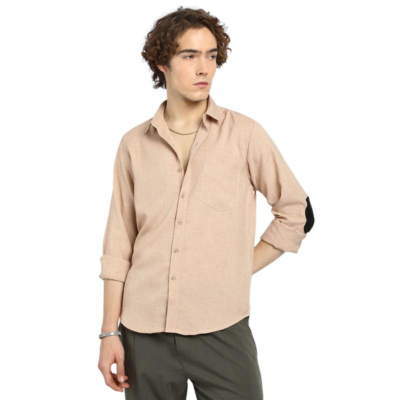 Image of CAHOOT Men's Shacket for Casual Wear | Spread Collar | Long Sleeve | Button Closure | Overshirt /Shacket Crafted with Comfort Fit for Everyday Wear