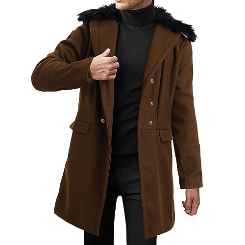 Abrigo corto de invierno para hombre contra el viento frío con solapa