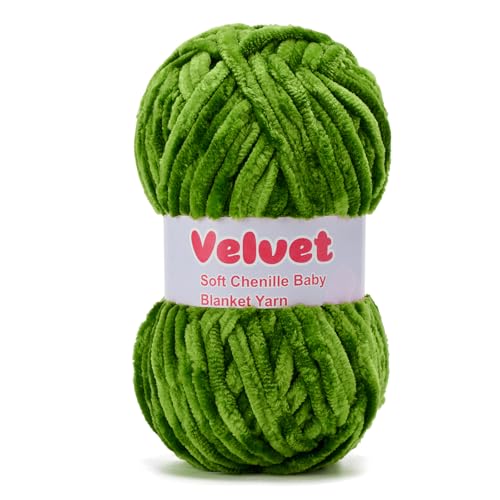 Soft Velvet Chenille Yarn for Crocheting & Knitting - Bulky