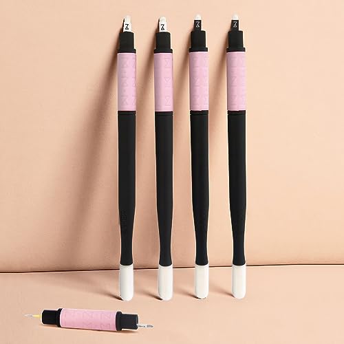 Mellie Microblading 2IN1DUAL Ack Of 10 Mellie Microblading Disposable Pen 2 In 1 - Sterilized Blade & Shade - Comfortable Silicone Grip With Pigment Sponge Microblade Best Eyebrow Supplies Kit thumb #6