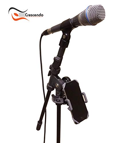 Crescendo Cr-30 Slimclip Mic Stand Phone Holder, Iphone Clamp Mount, Pole Phone Mount, Microphone, Music, Or Drum Stand - For Iphone, Samsung Galaxy Or Note, Pixel, Any Smartphone #TOP1