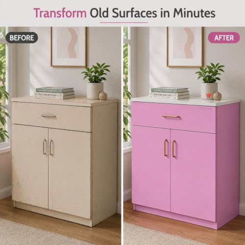 Image of WISDOM Baby Pink Wallpaper for Home Decor- Self Adhesive Peel and Stick Decorative Vinyl Sticker Smooth Satin Finish Waterproof & Easy to Clean (20x72 in)