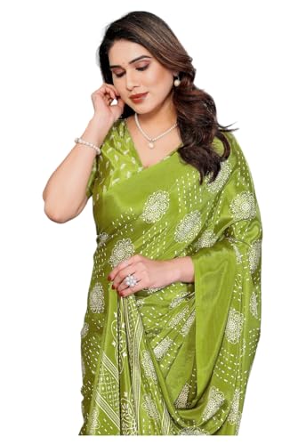 Yashika Women's Crepe Satin Georgette Saree with Blouse Piece for...