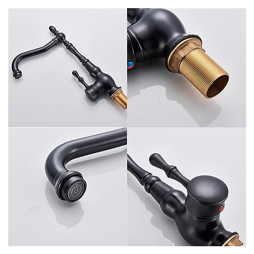 Robinet de vanité antique en laiton avec mitigeur pivotant à 360° - 6