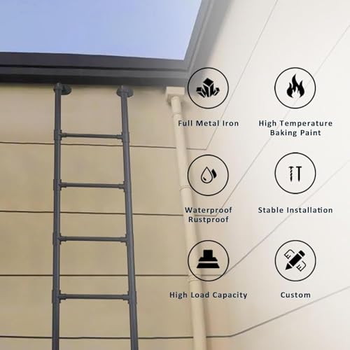 Échelle d'escalade murale en fer 140 cm compacte et robuste réglable