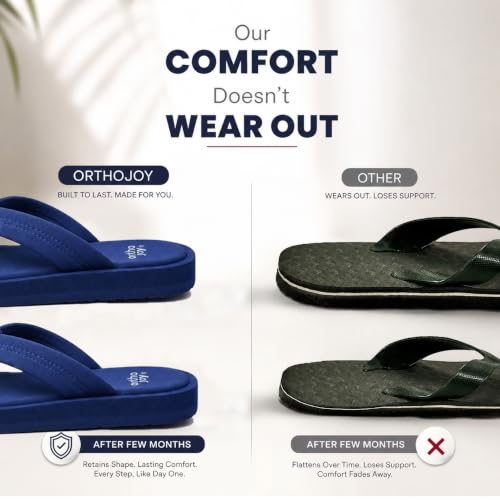 Image of ORTHO JOY Men Doctor Ortho slippers | Extra Soft comfortable and stylish flip flop slippers for Men in exciting colors |Lightweight | Anti Skid | Daily Use Chappal