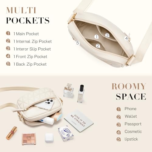 Image of Missnine Small Crossbody Purse Women Quilted Crossbody Bags Soft Leather Shoulder Handbags with Adjustable Strap