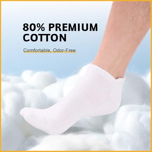 2 Pairs Running Ankle Socks for Men Women, Athletic Breathable Cotton Low Cut Sports Socks with Arch Support Mesh Ventilation2