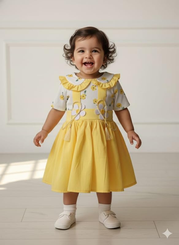 SE,Baby Girls and Girl dresses cottonblend clothing set available for 2-3 Years|Yellow - Review, Price and Buying Guide