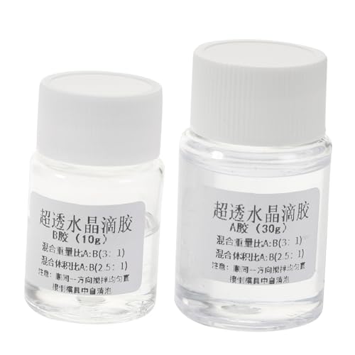 Amosfun 2juegos Pegamento Para Cristales Resina Epoxi Transparente De Dos Componentes Pegamento Epoxi Para Manualidades y Proyectos De Bricolaje