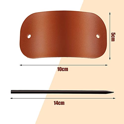 4Pcs Pu Leather Hair Clip Hair Barrette With Wooden Stick Hair Slide Pin Oval Shape Hair Pins Ponytail Holders Hair Accessories For Women Girls(Red,Green,Pink,Brown) #TOP2