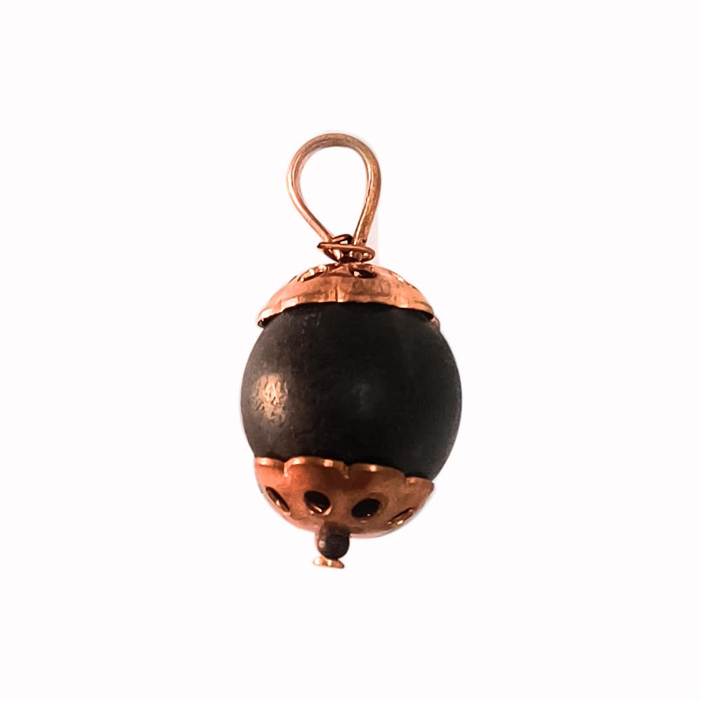 Ayyappan Traders Karungali Wood Dollar with Copper Hook | Ebony Wood Pendant with Copper Cap (S.Bead Size : 30mm)-image-27