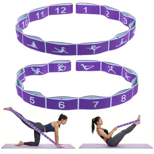2pcs Yoga Straps for Stretching 12 Gears Elastic Bands for