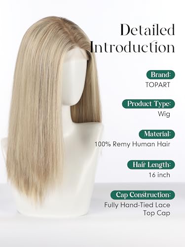 Image of 7x4 HD Swiss Lace Front Wig for White Women, Blonde Straight 100% Remy Human Hair Bob Wig for Daily Use (16 Inch)