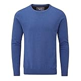 jersey azul hombre zara Perfecto para capas Charles Wilson Jersey de Punto Fino de Algodón Cuello Redondo para Hombre (L, Blue (0422))
