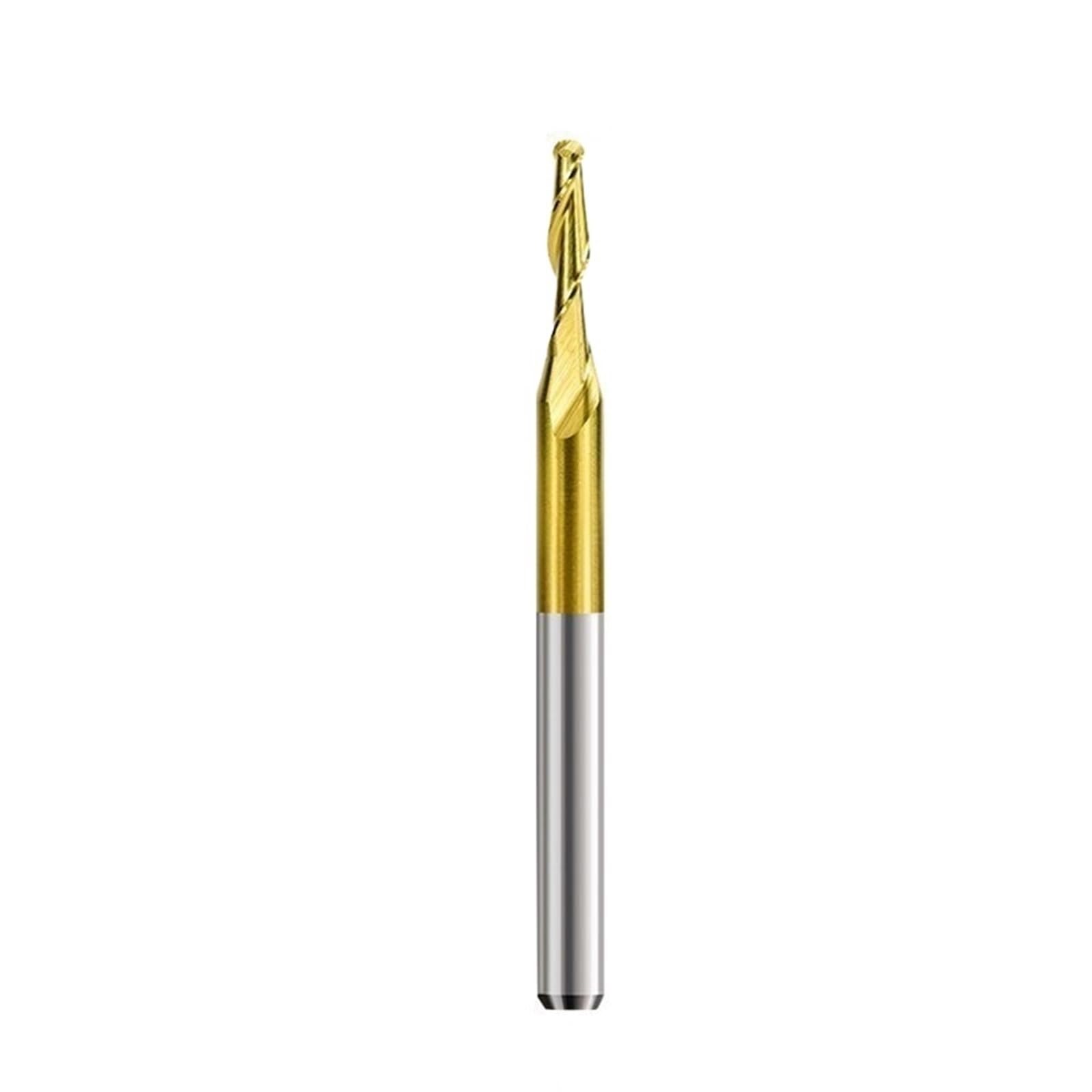 10 Fresas de Punta esférica de carburo con vástago de 1/8 de Pulgada, 2 Flautas, Revestimiento de Titanio, Broca de Grabado en Espiral, diámetro de Corte: 1-3,175 mm(3.175x2.5x12x38)
