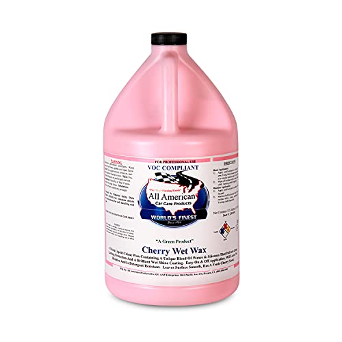 All American Car Care Products Cherry Wet Wax - Premium Soft Paste Polymer Sealant & Carnauba Wax (1 Gallon)